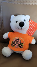 Laden Sie das Bild in den Galerie-Viewer, Powder Polar Bear 6&quot; stuffie with Every Child Matters, Bill Helin design
