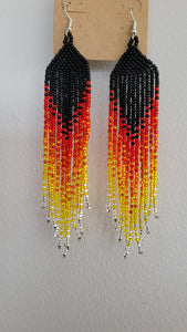 Beaded Ombre Fringe Earrings