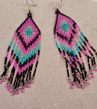 Load image into Gallery viewer, Chevron Fringe Earrings
