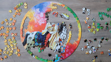 Laden Sie das Bild in den Galerie-Viewer, 500 piece round jigsaw puzzle featuring John Balloue
