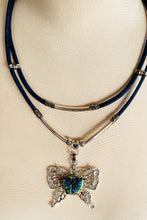 Load image into Gallery viewer, Cork necklace with detachable butterfly pendant and snap
