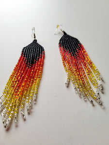 Beaded Ombre Fringe Earrings