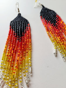 Beaded Ombre Fringe Earrings