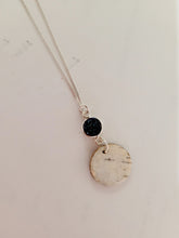 Load image into Gallery viewer, Sterling Silver Birch Bark necklace with teal druzy
