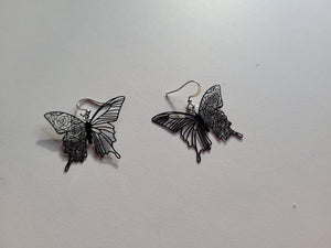 Lightweight Black Butterfly Earrings