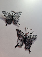 Load image into Gallery viewer, Lightweight Black Butterfly Earrings
