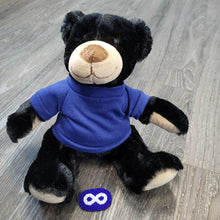 Load image into Gallery viewer, 11&quot; Rufus Bear plush toy with detachable beaded Metis pin
