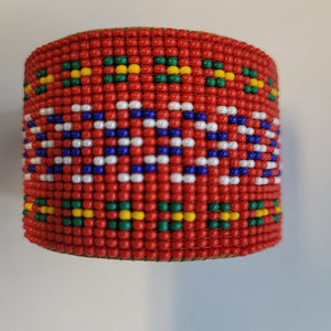 Beaded Metis Sash beaded Cuff Bracelet