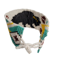 Laden Sie das Bild in den Galerie-Viewer, 1 5/8 inch wide Beaded Buffalo Bracelet
