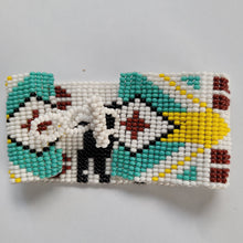 Laden Sie das Bild in den Galerie-Viewer, 1 5/8 inch wide Beaded Buffalo Bracelet
