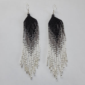 Beaded Ombre Fringe Earrings