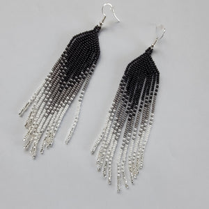 Beaded Ombre Fringe Earrings