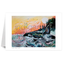 Laden Sie das Bild in den Galerie-Viewer, Killer Whale Sunset Eco Scarf by Metis artist Carla Joseph
