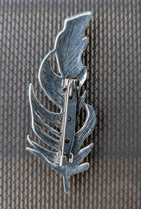 Alloy Broach with beautiful feather design - North of Fifty Indigenous Boutique