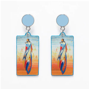 "Not Forgotten" Vegan Leather Earrings, artwork by Native artist Maxine Noel