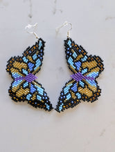 Laden Sie das Bild in den Galerie-Viewer, Indigenous Artisan Blue Beaded Butterfly Earrings indigenous art gift by North of Fifty First Nations &amp; Métis Art Boutique Canada
