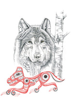 Load image into Gallery viewer, Wolf indigenous wall art by Charles Silverfox Canada
