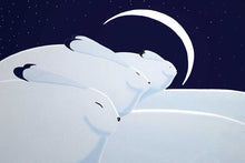 Laden Sie das Bild in den Galerie-Viewer, Rick Beaver Winter Moon with Hares Wall Art | Native Art Canada
