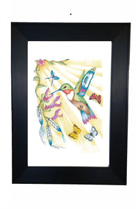 Hummingbird and Butterflies by Native artist Hubert V illy