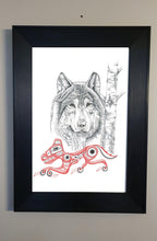 Load image into Gallery viewer, Wolf indigenous wall art by Charles Silverfox Canada
