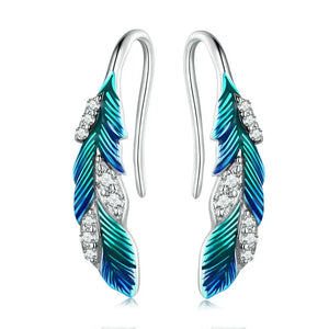 Sterling Silver Feather Earrings