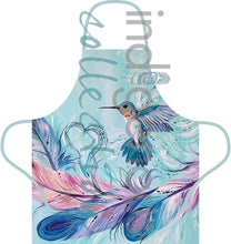 Load image into Gallery viewer, "Hummingbird Feathers"  Apron by Métis artist, Carla Joseph
