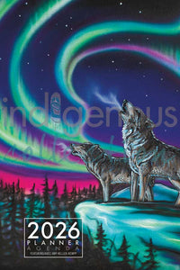 "Sky Dance Wolf Song" 2026 Weekly Planner artwork by Amy Keller Rempp