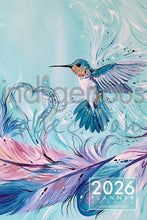 Load image into Gallery viewer, &quot;Hummingbird Feathers&quot; 2026 Weekly Planner artwork by Métis artist, Carla Joseph
