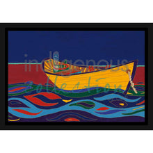 Laden Sie das Bild in den Galerie-Viewer, "Yellow Dory" Wall Art, artwork by Indigenous artist Dawn Oman
