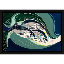 Laden Sie das Bild in den Galerie-Viewer, Wall Art -  Coho in a Rip Tide by Indigenous Artist Rick Beaver
