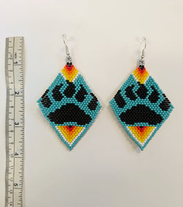 Bear Paw Beaded Earrings