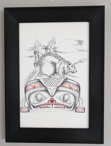 Wall Art - Beaver Making Home by Native Artist Charles Silverfox - North of Fifty Indigenous Boutique