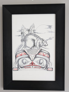 Wall Art - Beaver Making Home by Native Artist Charles Silverfox - North of Fifty Indigenous Boutique
