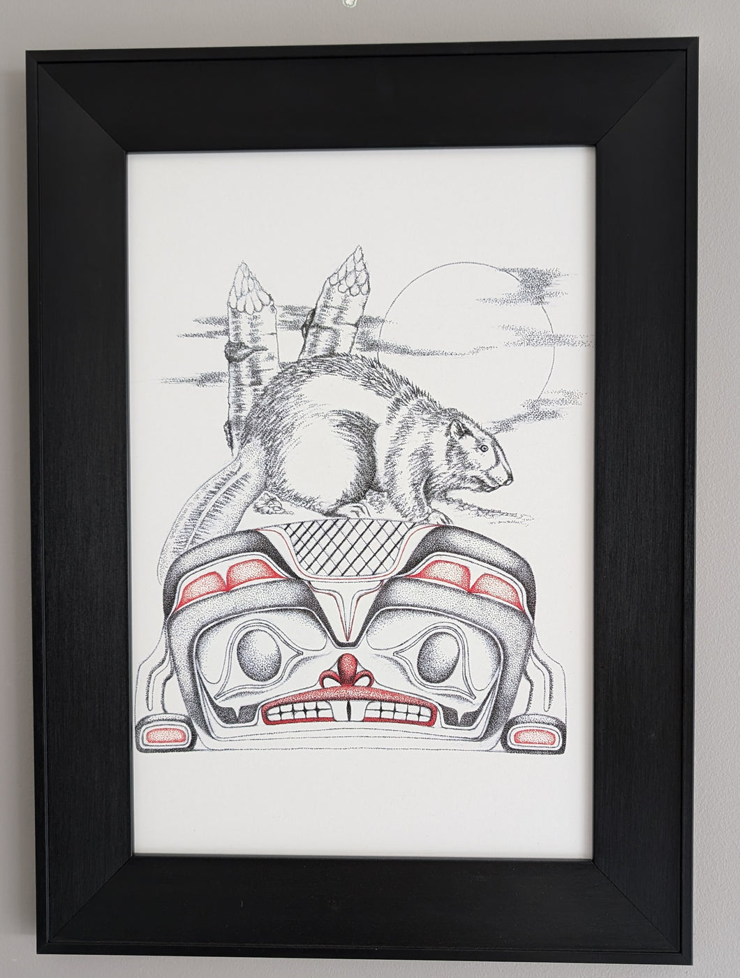 Wall Art - Beaver Making Home by Native Artist Charles Silverfox - North of Fifty Indigenous Boutique