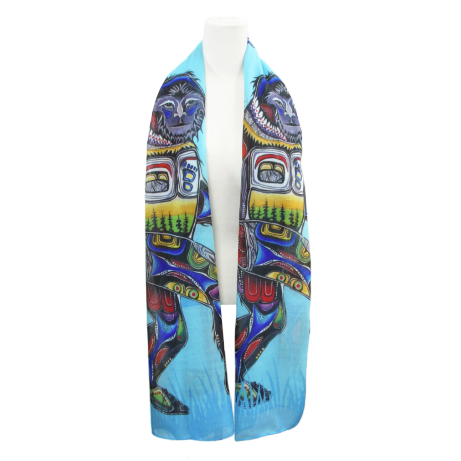 Sasquatch scarf Jessica Somers Native artist North of Fifty