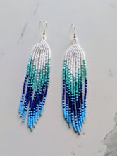 Load image into Gallery viewer, Beaded Ombre Fringe Earrings indigenous art gift by North of Fifty First Nations &amp; Métis Art Boutique Canada
