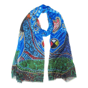 "Breath of Life" Art Print Eco Scarf, by Métis Artist, Leah Dorion