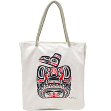 Charger l&#39;image dans la galerie, &quot;Children of the Raven&quot; Cotton Canvas Eco bag design by Haida Artist Bill Reid
