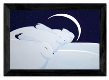 Laden Sie das Bild in den Galerie-Viewer, Wall Art -  Winter Moon with Hares by Rick Beaver
