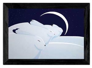 Wall Art -  Winter Moon with Hares by Indigenous Artist Rick Beaver