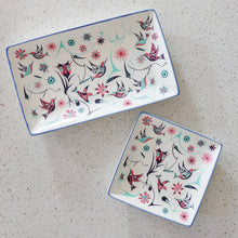 Load image into Gallery viewer, Set of 2 Appy plates - 6 x 6 inches, Hummingbird by Nicole La Rock
