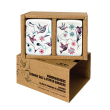 Load image into Gallery viewer, &quot;Hummingbird&quot; Ceramic Salt &amp; Pepper Shaker by Native Artist Nicole La Rock - shipping July - North of Fifty Indigenous Boutique
