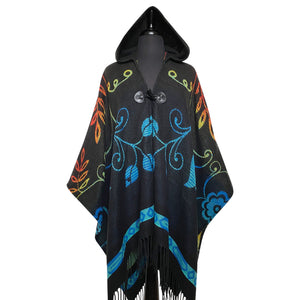 "Honouring Our Life Givers" hooded poncho/wrap by Native artist Sharifah Marsden