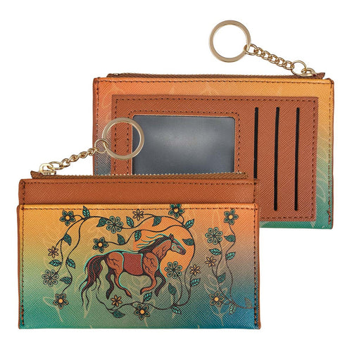 Horse (Bebezhigooganzhii) Zippered Card Wallet by Ojibwe artist Storm Angeconeb - North of Fifty Indigenous Boutique