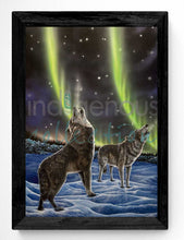 Laden Sie das Bild in den Galerie-Viewer, The Howling Pair Wall Art by Ronnie Simon |  Indigenous Art Print Canada
