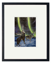 Laden Sie das Bild in den Galerie-Viewer, The Howling Pair Wall Art by Ronnie Simon |  Indigenous Art Print Canada
