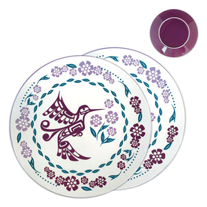 Set of two 10.5" Dinner Plates, Hummingbird design by Kwakwaka’wakw artist Francis Dick - arriving late January 2025