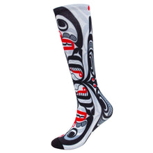 Load image into Gallery viewer, &quot;Killer Whale Crosshatch&quot; Socks by Native Artist, Curtis Wilson - North of Fifty Indigenous Boutique
