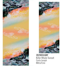 Laden Sie das Bild in den Galerie-Viewer, Killer Whale Sunset Eco Scarf by Metis artist Carla Joseph
