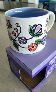 16 oz "Ojibwe Florals" Mug, artwork by Storm Angeconeb